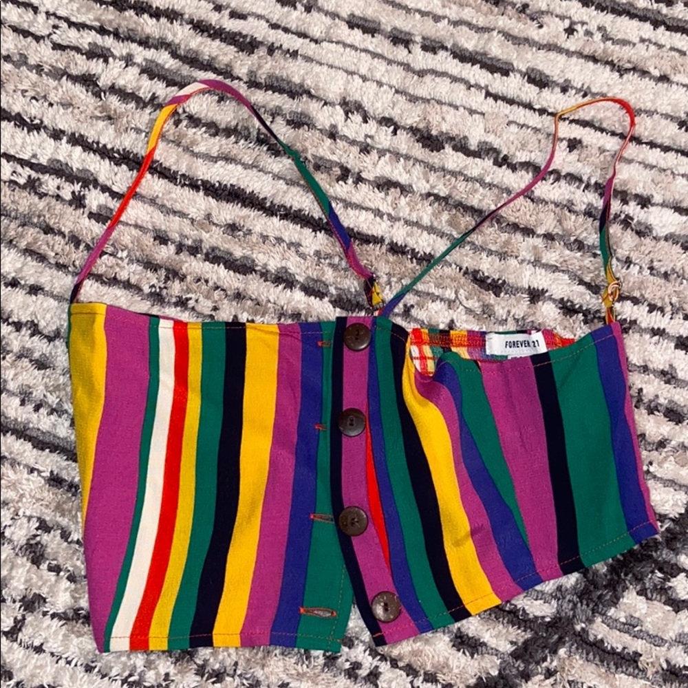 Stripped bandeau top